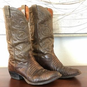 Nocona Lizard Skin Leather Cowboy Boots